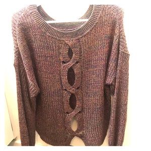 Express twist open back sweater